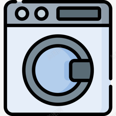 洗衣机家用电器29线性颜色图标