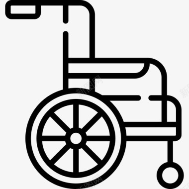 轮椅医疗保健34直线型图标