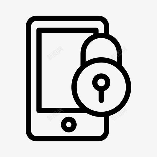 移动锁电话保护svg_新图网 https://ixintu.com 移动 安全 电话 保护 互联网 一行 字形