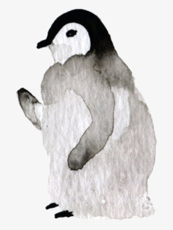 水彩卡通可爱手绘企鹅剪贴画图案手账设计PS33水彩素材