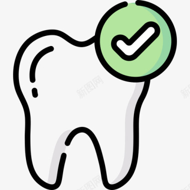 牙科护理医疗保健35线性颜色图标