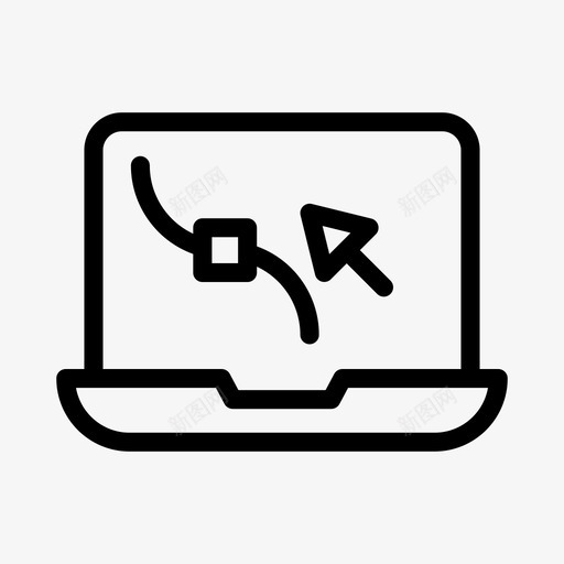 笔记本电脑贝塞尔艺术曲线svg_新图网 https://ixintu.com 笔记本 电脑 塞尔 艺术 设计 曲线 开发 字形