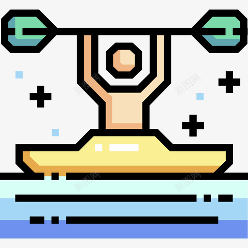 皮划艇水上运动1线性颜色svg_新图网 https://ixintu.com 皮划艇 水上运动 线性 颜色