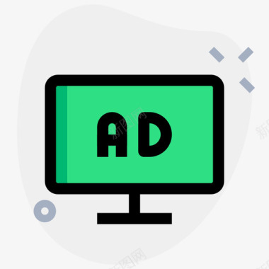显示器商业和广告3圆形图标