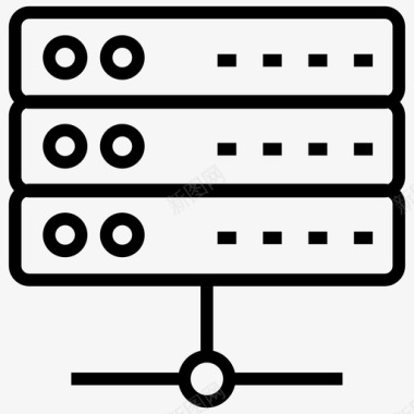 数据服务器机架数据托管数据存储图标