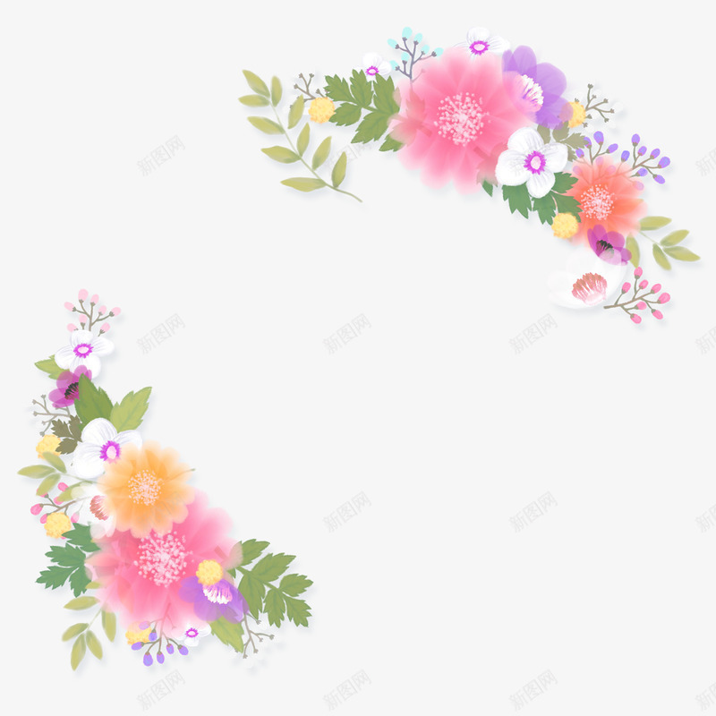 Springiscoming美丽的春季花环花边免扣png_新图网 https://ixintu.com Springiscoming 美丽 春季 花环 花边 免扣