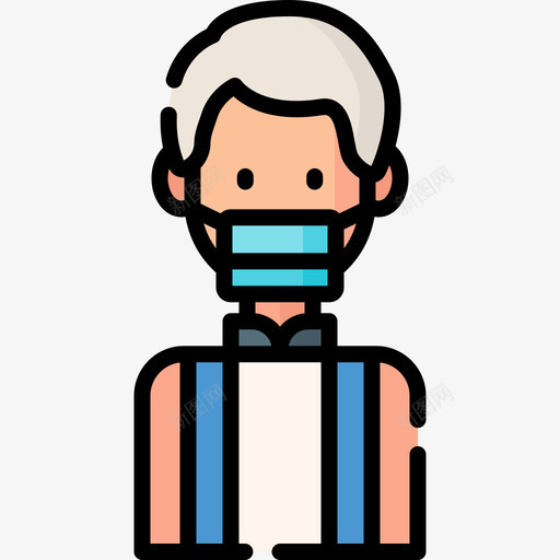 伙计头像带着医用面具10线性颜色svg_新图网 https://ixintu.com 伙计 头像 带着 医用 面具 线性 颜色
