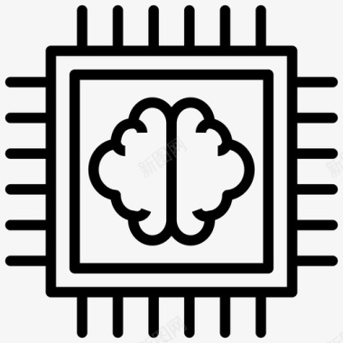 脑处理器芯片脑芯片脑处理器图标