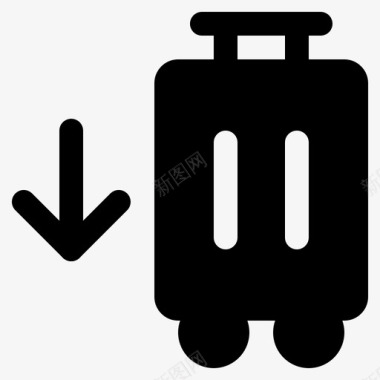 手提箱放下行李打包图标