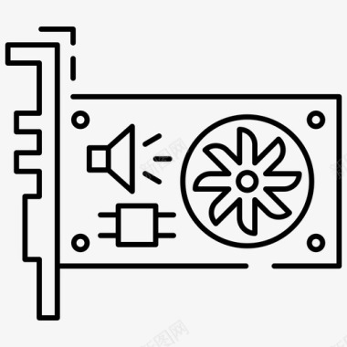 线路视频卡扩展卡图形卡图标