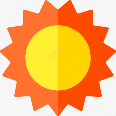 太阳225度夏季平坦图标
