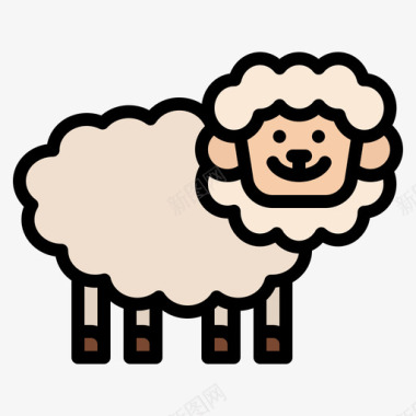 绵羊农场90线性颜色图标