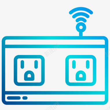 插头智能家居生活3线性梯度图标