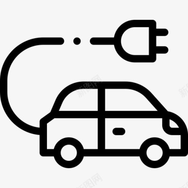 电动汽车可持续能源54线性图标