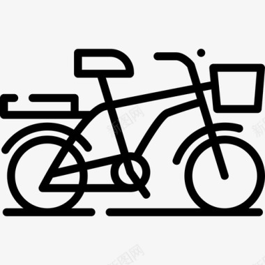 自行车旅行348直线型图标