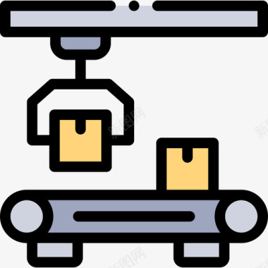 输送带交付197线性颜色图标