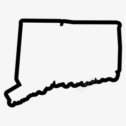 格州康涅狄格州地图州高清图片