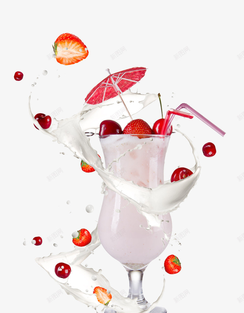动感水果牛奶png免抠素材_新图网 https://ixintu.com 创意合成 水果牛奶 动感 果奶 橙子 草莓 飞溅