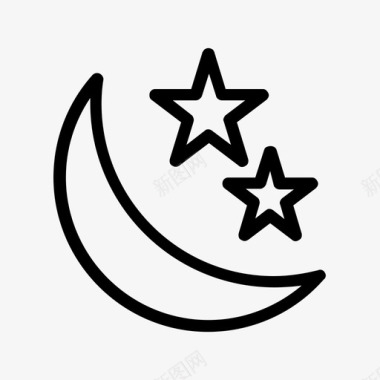 月亮和星星保护温度图标