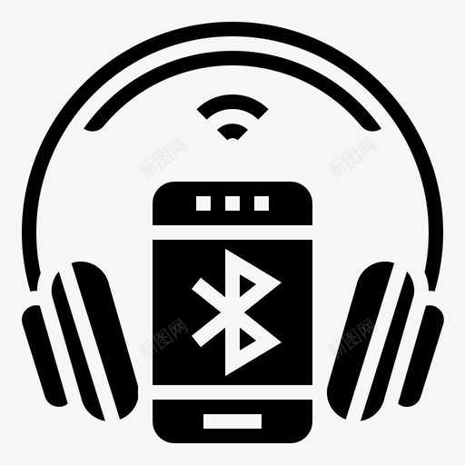 耳机应用程序蓝牙svg_新图网 https://ixintu.com 耳机 应用程序 蓝牙 智能 手机 无线 小工 工具 字形