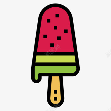 冰淇淋冰淇淋40线性颜色图标