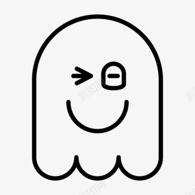鬼魂眨眼表情符号图标