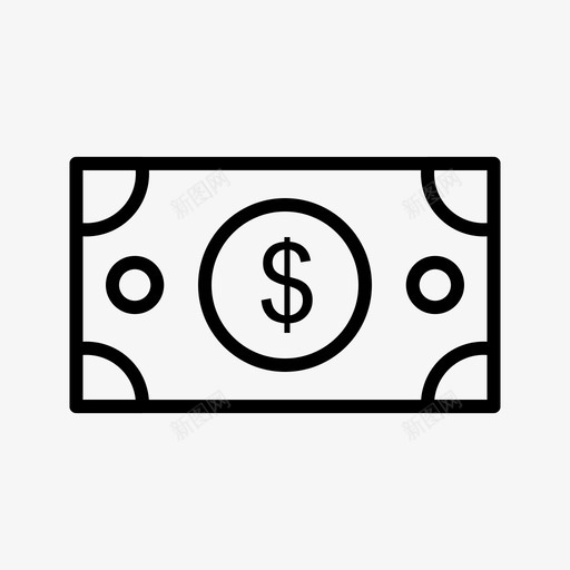 美元纸币金融线性图标svg_新图网 https://ixintu.com 美元 纸币 金融 线性 图标