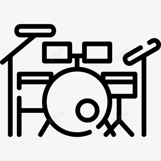 鼓组乐器58线型svg_新图网 https://ixintu.com 鼓组 乐器 线型