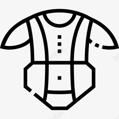 胸部保护曲棍球63线性图标