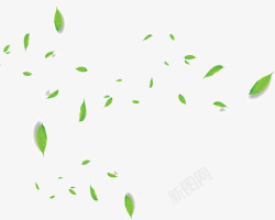 绿色的叶子漂浮悬浮素材