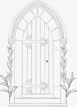欧式复古巴洛克风格建筑门窗装饰AI矢量图案8欧式复素材