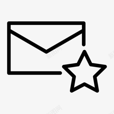 星号邮件电子邮件信封图标