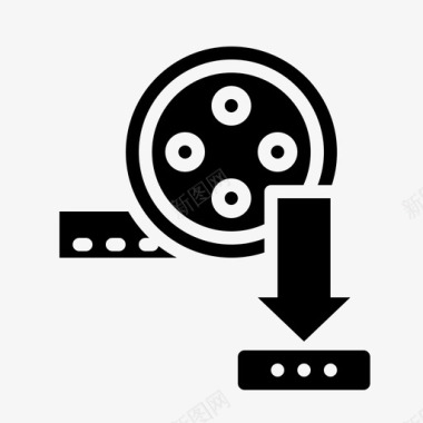 电影胶片电影和视频4实心图标