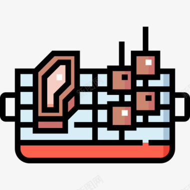烤肉屠夫35线性颜色图标