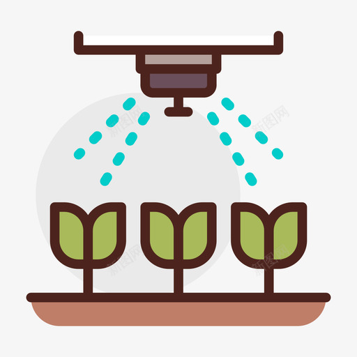 洒水器农业98线性颜色svg_新图网 https://ixintu.com 洒水器 农业 线性 颜色