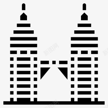 马来西亚吉隆坡马石油双子塔图标