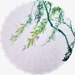 中国古风水墨柳树柳枝透明后期美化装饰设计347中国素材