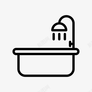 浴缸浴室设备淋浴图标