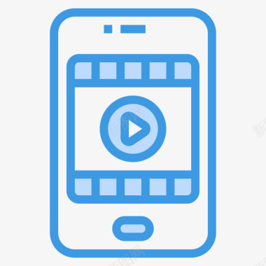 视频播放器智能手机技术10蓝色图标