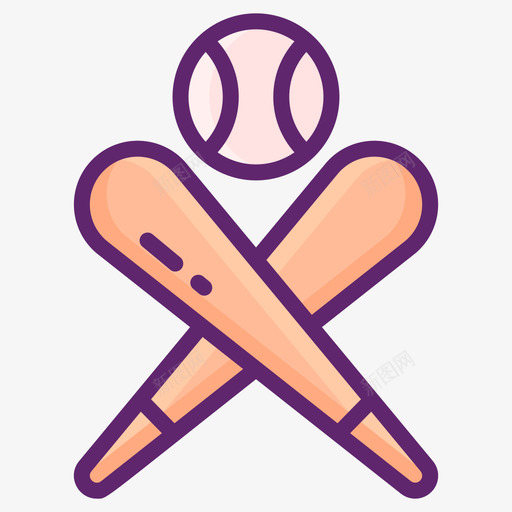 棒球棒棒球66线颜色svg_新图网 https://ixintu.com 棒球 球棒 颜色