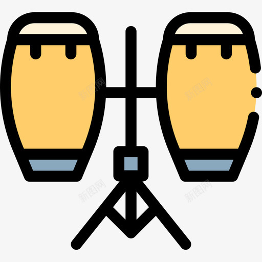 康加乐器61线性颜色svg_新图网 https://ixintu.com 康加 乐器 线性 颜色