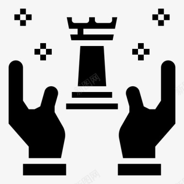 国际象棋数字营销214坚实图标