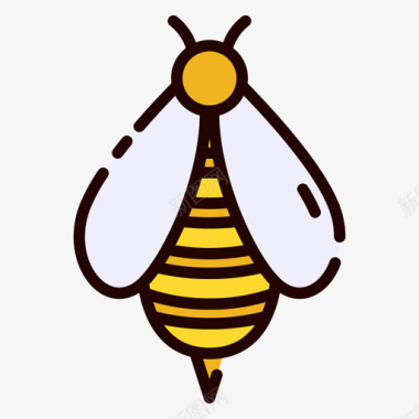 蜜蜂146春天线状颜色图标