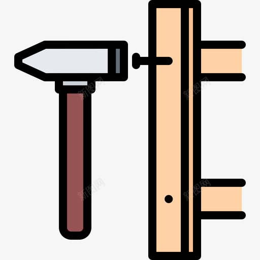 木锤8号彩色svg_新图网 https://ixintu.com 木锤 8号 彩色