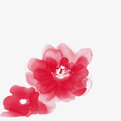 中国山水水墨装饰背景中国古风水墨花手绘水彩植物花卉装饰透明ps375中高清图片
