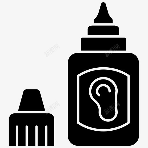 滴耳瓶耳朵护理滴耳器svg_新图网 https://ixintu.com 滴耳瓶 滴耳 医学 医疗保健 图标 矢量图 矢量 字形 耳鼻喉科 医生 耳朵