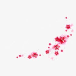 中国古风水墨花手绘水彩植物花卉装饰透明ps327中素材