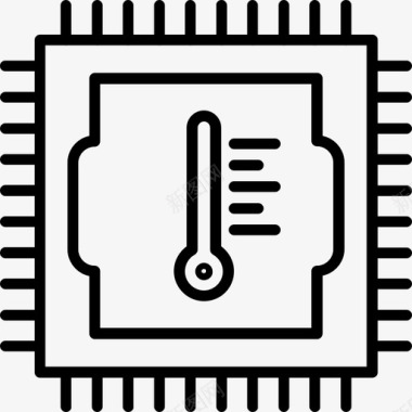 温度cpu硬件微处理器图标