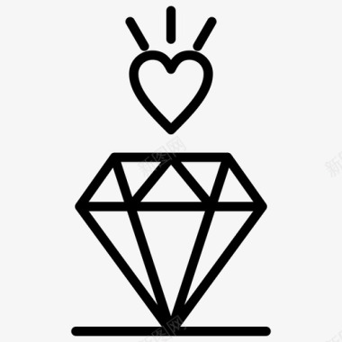 钻石心形爱情图标