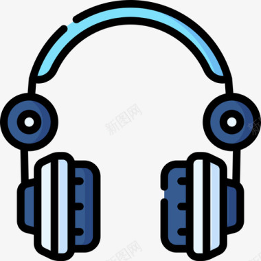 耳机电子音乐5线性颜色图标